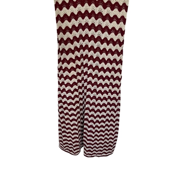 Sezane Red Ecru Emmanuelle Midi Dress in Twine Cherry XL - Picture 4 of 10